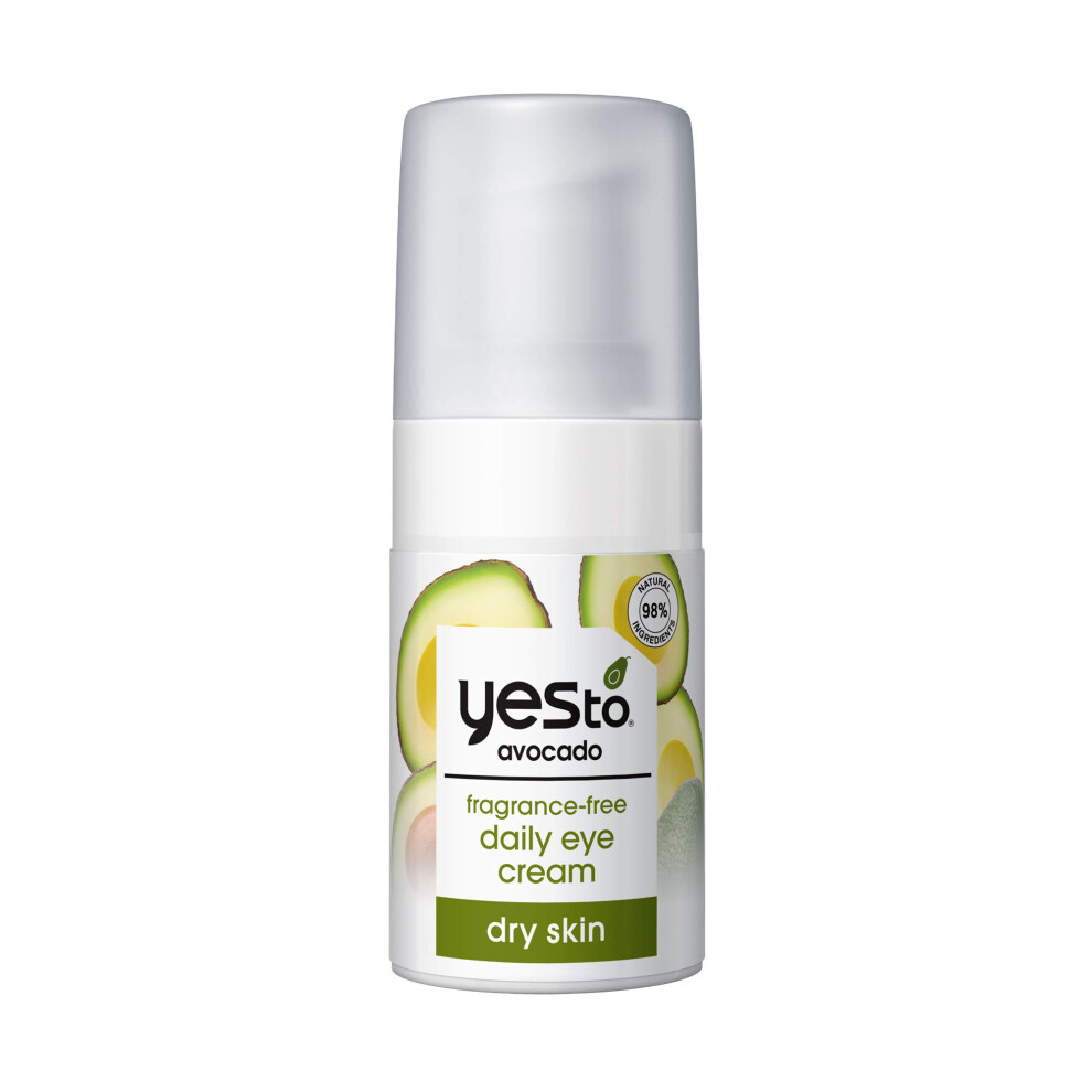 Yes To Avocado Daily Eye Fragrance-Free, Hydrating & Smoothing With Hyaluronic Acid & Omega 3 - 0.5 Oz (8035670) Cream