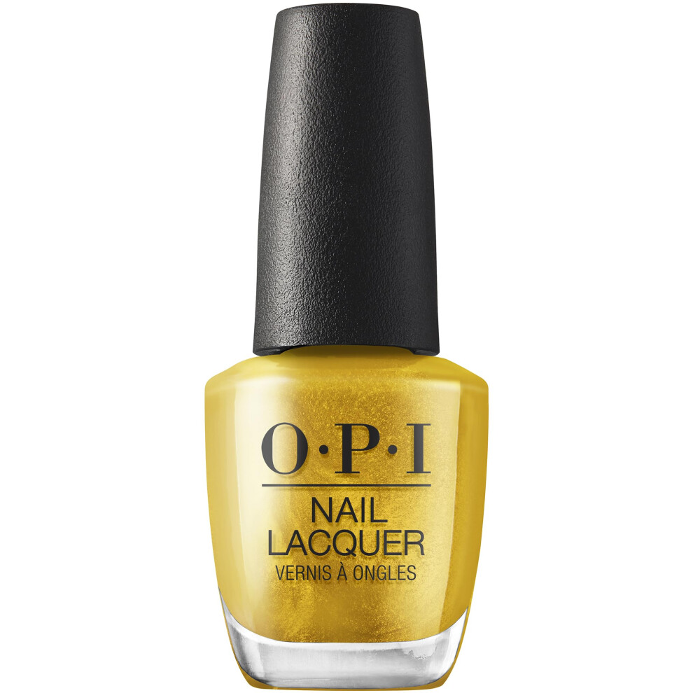OPI Nail Lacquer Metallic Rewind | Opaque Bright Gold Metallic Chip Resistant Nail Polish | Metallic Mega Mix Collection