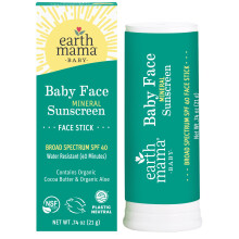 Terra Mama Baby Face Mineral Sunelbry Stick SPF 40 | Lo zinco non nano sicuro della barriera corallina contiene burro di cacao biologico e aloe | Bam