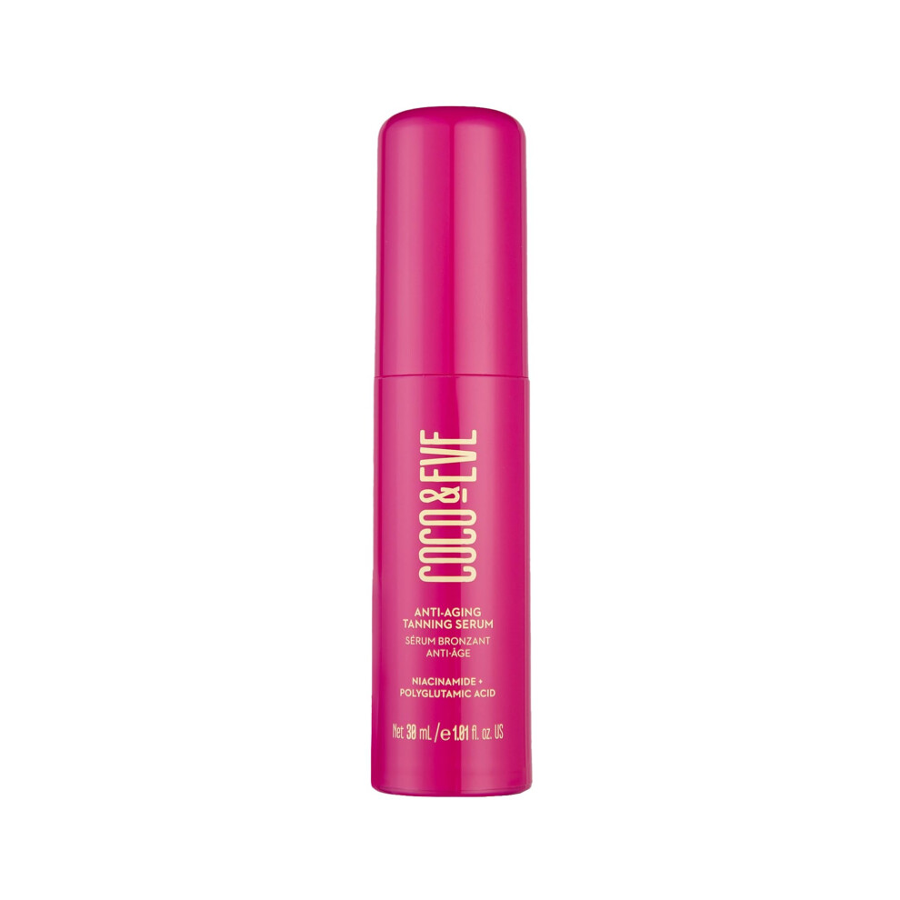 Coco & Eve Anti-Aging Tanning Serum - Face Tanner With Skincare Actives For Gradual Hydrating Glow. Natural Self Tanning Bronzer With Niacinami