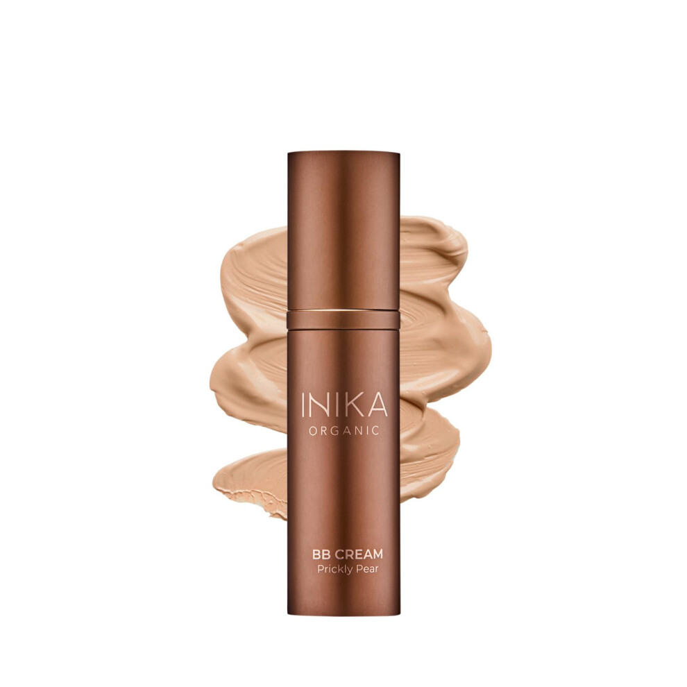 Inika Organic Bb Cream Foundation - Vegan Makeup With Hydrating Prickly Pear Jojoba And Pomegranate Seed Oil - Lightweight Glow For Balanced Sk