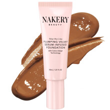 Nakery Skip the Line Full Coverage Foundation fr Frauen  Plumping Velvet Womens Foundation Makeup Matte Finish  Age Defying Foundation  Feuchtigk