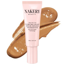 Nakery Full Coverage Foundation fr Frauen  5-in-1 aufpolsterndes flssiges Foundation-Make-up  mit Serum angereicherte Make-up-Foundation, intelli