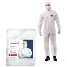 Medical Nation engångs hazmatdräkter | 5-pack | Lätta skyddsdräkter för män