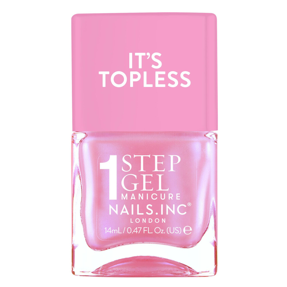 Nails Inc It's Topless Gel Nail Polish 4-In-1 Base Coat Treatment Color & Top Coat Long Lasting Strong Chip Free Nails Glossy Salon Qualit