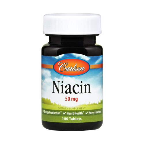 Carlson, Niacin, 50 mg, 100 Tabletten
