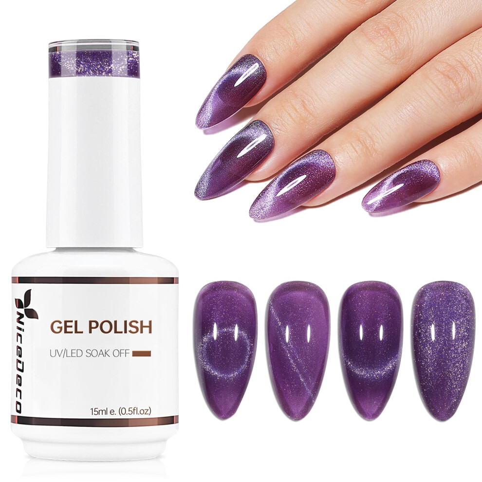 Nicedeco Hema Free Cruelty Free Vegan Cat Eye Gel Nail Polish  High Gloss Long Lasting Soak Off LED U V Gel Polish 1 Pcs 15ml - 302-image-OPC-PHXPQCY-NEW
