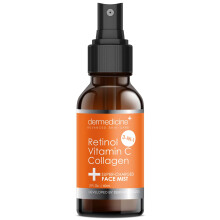3 i 1 Superladdad Anti-Aging Ansiktsmist med Retinol, C-vitamin + Kollagen | Hydrerar, Fräschar & Ljusar upp | 2 fl oz, 6