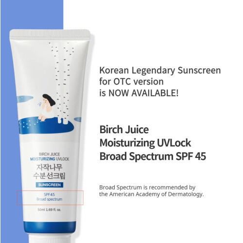 Birch Juice Moisturizing UVLock Sunscreen cu SPF 45 de Round Lab, 1.69 fl oz (50 ml) 2
