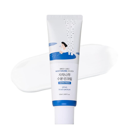 Birch Juice Moisturizing UVLock Sunscreen cu SPF 45 de Round Lab, 1.69 fl oz (50 ml)