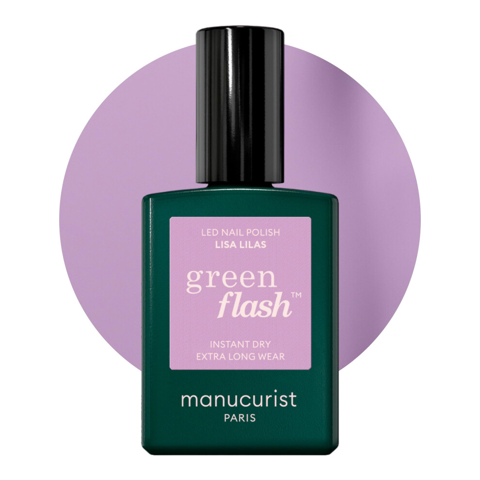 Manucurist Green Flash Led Gel Nail Polish Vegan 12-Free Plant-Based (57%) Gel Polish Made In France 0.5 Fl Oz (Lisa Lilas)