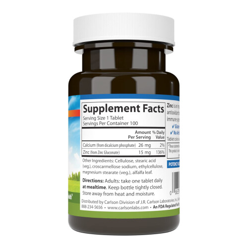 Carlson, Zink, 15 mg, 100 Tabletten 1