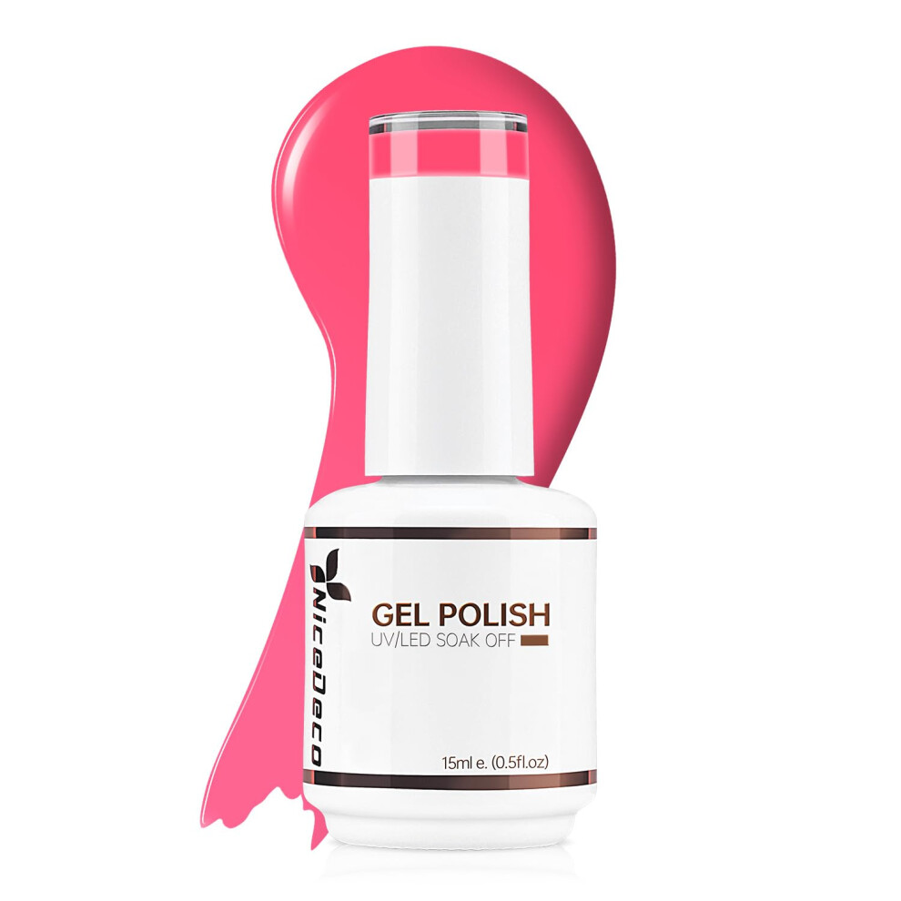 Nicedeco Pink Hema Free Cruelty Free Vegan Gel Nail Polish 1 Pcs 15Ml Hot Color Soak Off Led U V Gel For Nail Art Manicure Salon Diy -009