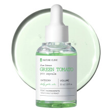 Tosowoong Green Tomato Pore AMPOULE con pomodoro verde Hazel e acido ialuronico per idratante per il viso e pori minimizzando il trattamento per la c