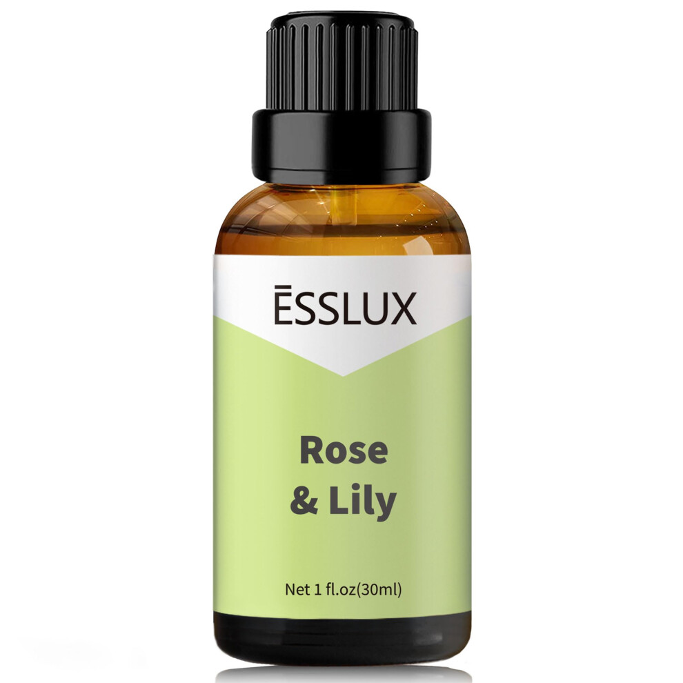 Esslux Rose & Lily Fragrance Oil - Essential Oils For Diffuser Candle Soap Making Scents Aromatherapy Scented Massage Perfume For Humidifier H
