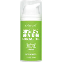 Ebanel 30% AHA 2% BHA Peeling qumico Gel esfoliante Peeling facial com cido gliclico cido saliclico cido lctico Ch verde Camomila para ci