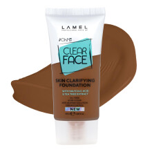 Lamel OHMY Clear Face Fondazione completa - Copertura dell'acne - Acido salicilico e estratto di t - Finitura rugiadosa e impeccabile - Care della p