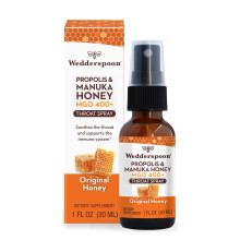 Weddgerspoon Propolis e Manuka Honey Throat Spray Honey originale 1 Fl Oz (Pacco di 1) Sollievo alla gola Supporto immunitario naturale