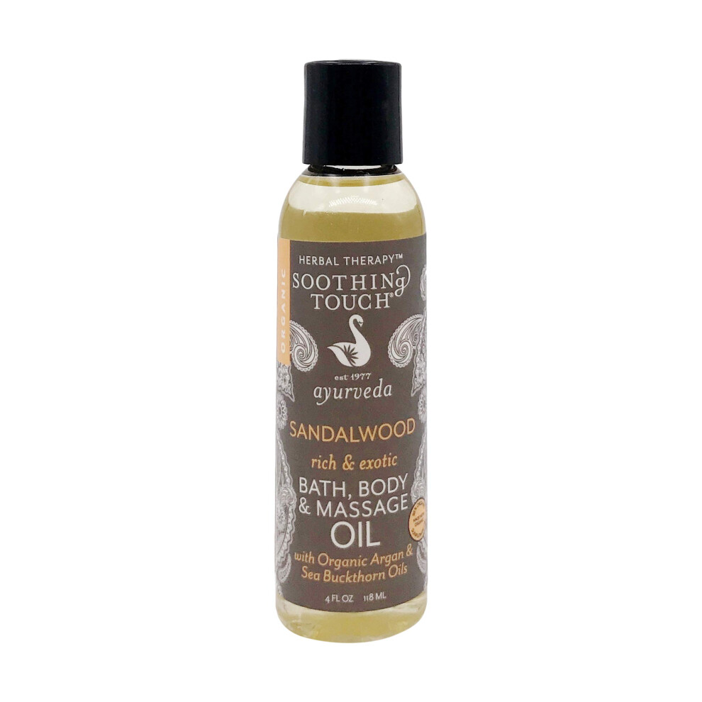 Soothing Touch Organic Bath Body & Massage Oil Sandalwood 4 Fl Oz