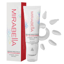 Mirabella Face Primer med SPF- Broad Spectrum SPF 30 Hydrating SPF Moisturizer Face Primer & Anti-Aging Formel med Hyaluronsyre & Antioxidanter -