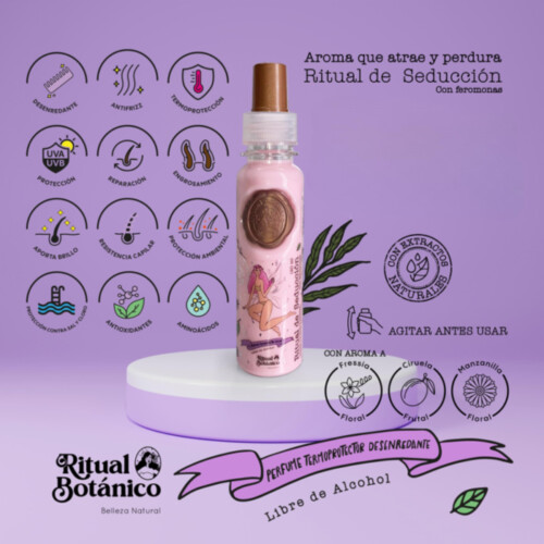 Ritual Botanico Perfume Termoprotector para Cabello, Sin Alcohol, Antifrizz, Con Feromonas 1
