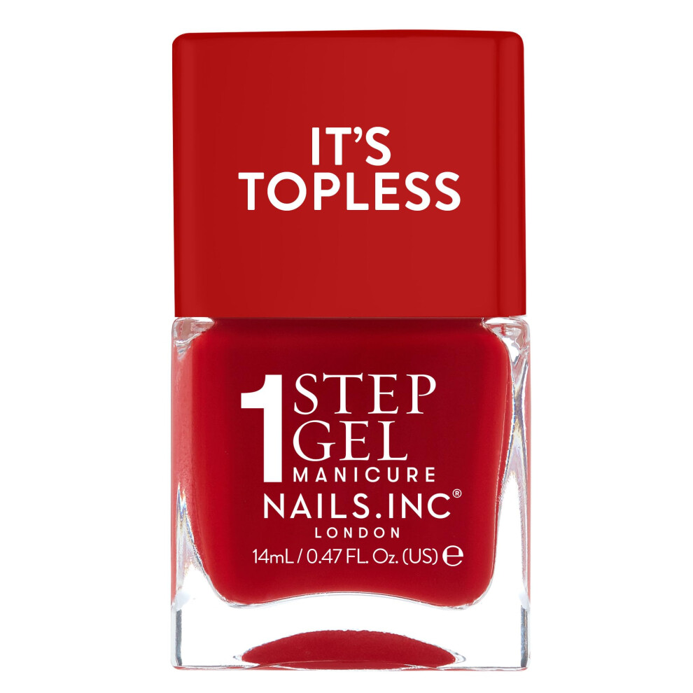 Nails Inc It's Topless Gel Nail Polish 4-In-1 Base Coat Treatment Color & Top Coat Long Lasting Strong Chip Free Nails Glossy Salon Qualit
