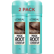 L'Oreal Paris Hrfarve Root Cover Up Midlertidig gr Concealer Spray lysebrun (pakke med 2) (emballage kan variere)