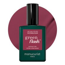 Manucurist Green Flash LED-geelikynsilakka Vegaaninen 12-vapaa kasvipohjainen (58%) geelilakka, valmistettu Ranskassa, 0,5 fl oz (VICTORIA PLUM)