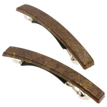 Camila Paris CP3075 Clip per Capelli Francesi per Ragazze, Set di 2, Marrone, Gancio Forte