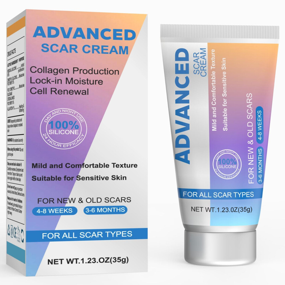 Voryn Silicone Scar Scar Gel - Advanced Scar Treatment Keloid Bump Removal For Surgical Scars C-Section Injury Stretch Marks Acne Burns Kel Cream