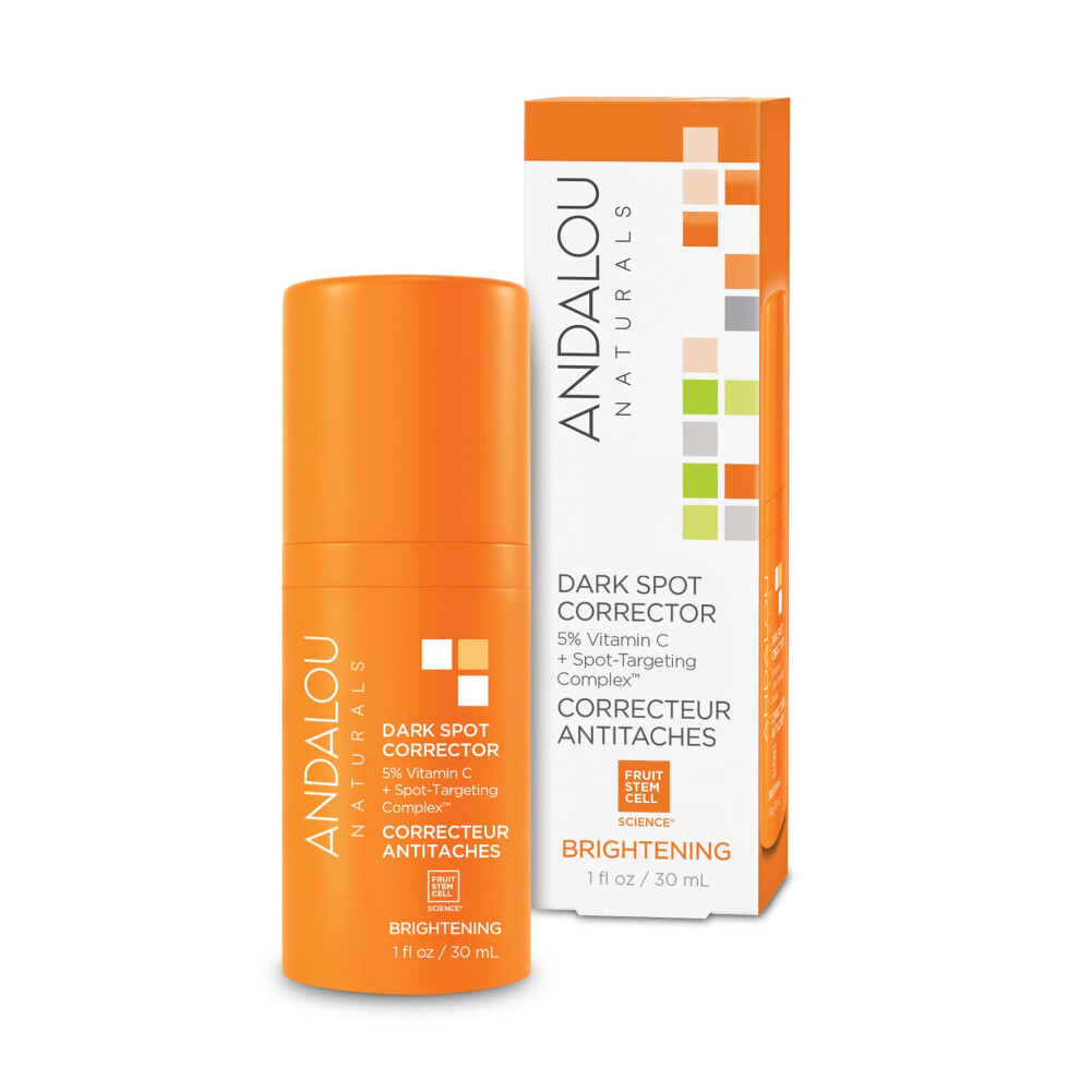 Andalou Naturals Dark Spot Corrector Brightening Face Serum With Vitamin C Hyperpigmentation Treatment To Even Skin Tone & May Help Reduce Appe