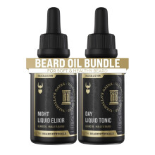The Beard Struggle Tonic + Elixir Beard Oil Bundle - Gold Collection - Grooming Beard Oil - Softens Moisturizers and Strengthens Beard Growth -