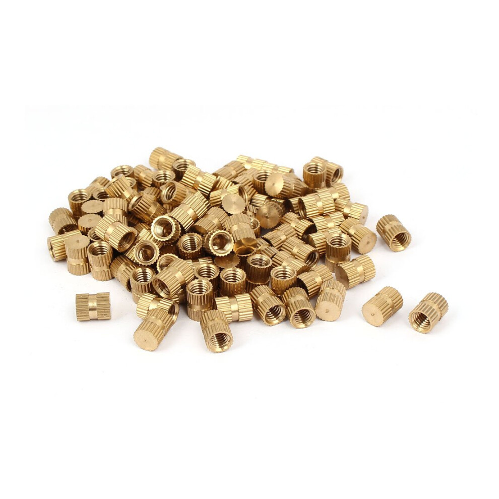 IIVVERR M6 x 10mm 7.8mm OD Brass Injection Molding Insert Knurled Thumb Nut 100PCS-image-OPC-PHXPRVF-NEW