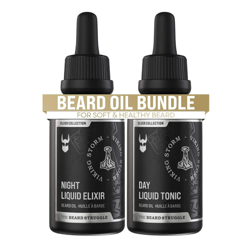The Beard Struggle Silver Tonic + Elixir Beard Oil Bundle - Collection - Grooming Beard Oil - Softens Moisturizers And Strengthens Beard Growth