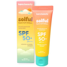 Kara Beauty Solful Face Sun Lotion SPF 50+ Pa ++++ Crena solare moisurizzante coreana senza cast bianco 1,7 once
