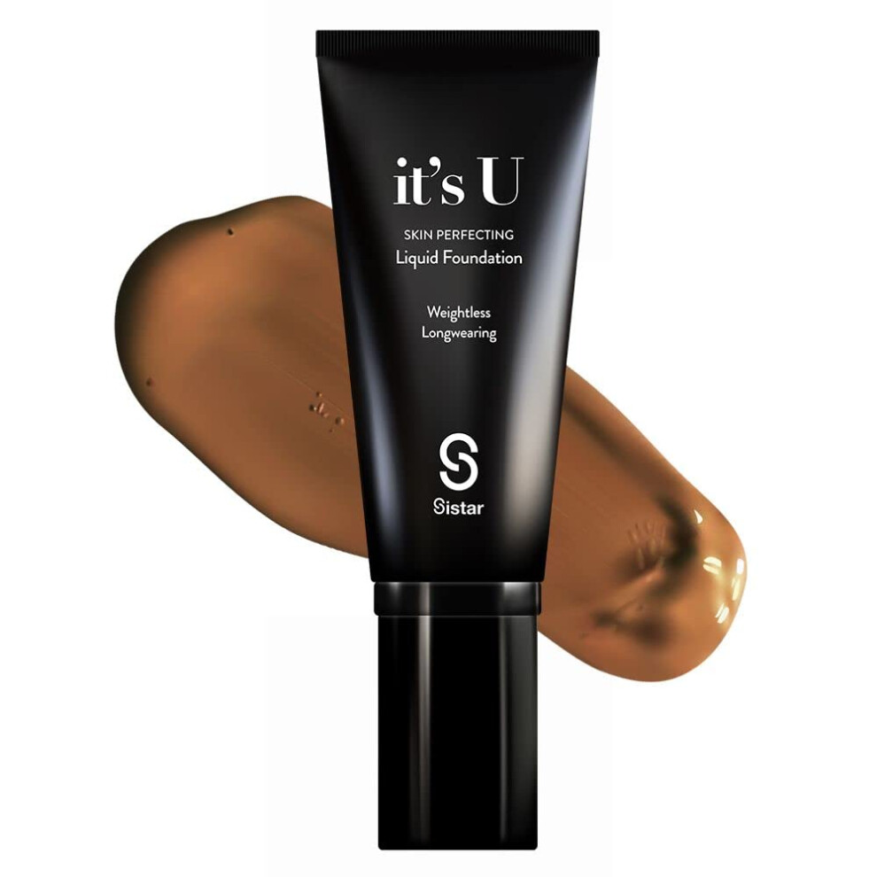 Sistar It's U Skin Perfecting Liquid Foundation Medium Coverage Buildable Weightless Longwearing Blendable 35 G / 1.23 Oz. (Chocolate Chip)