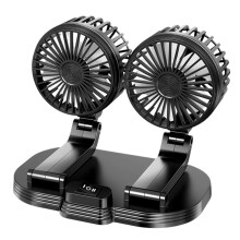 Car Fan Dual Head Electric Vehicle Mounted USB,360 Rotation 2 Speeds