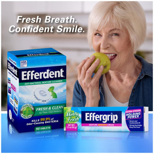 Effergrip Denture Adhesive Cream  Extra Strong Holding Power  1.5 oz 2