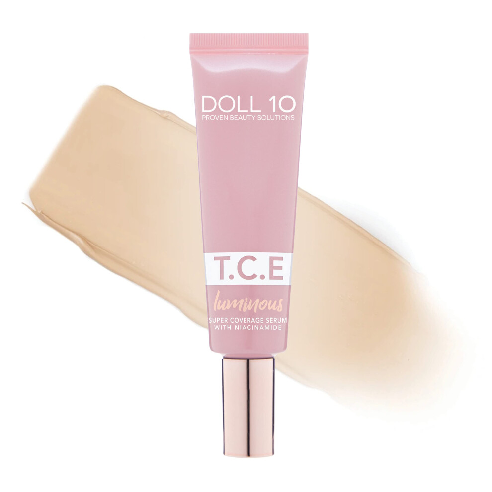 Doll 10 No. Doll 10 Tce Luminous Super Coverage Serum With Niacinamide - Full Coverage Tinted Foundation Makeup (Light)