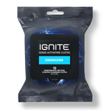 Lenos umedecidos corporais masculinos Medline Ignite extra grossos 8"" x 8"" Toalhetes de banho com aroma energizante 10 contagens