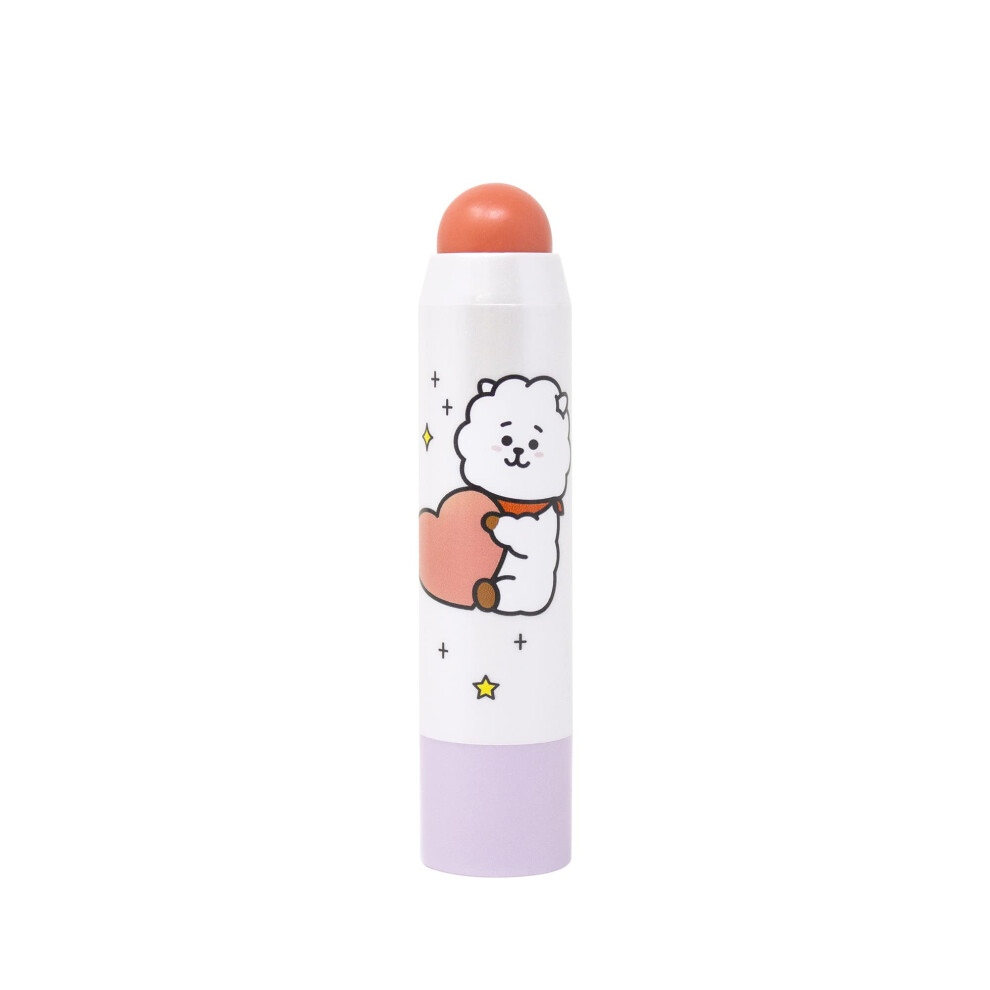 The Crme Shop Peach Bt21 Lip + Cheek Chic Stick | Tinted Essence Stick (Enriched With Hyaluronic Acid & Vitamin E) - Fluff (Rj)