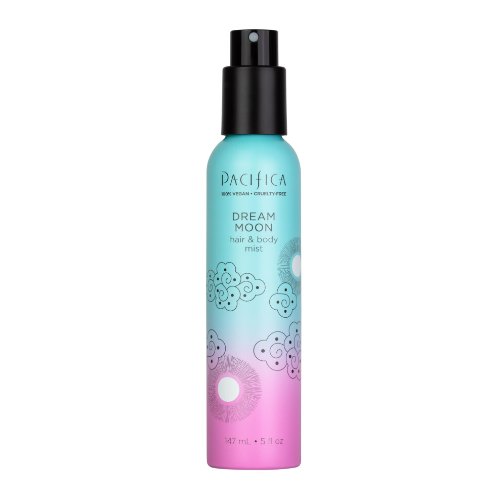 Pacifica Hair Perfume & Body Fragrance Spray Mist - Dream Moon with Bergamot Pear Pink Rose Coconut Vanilla Sandalwood & Patchouli - Alcohol
