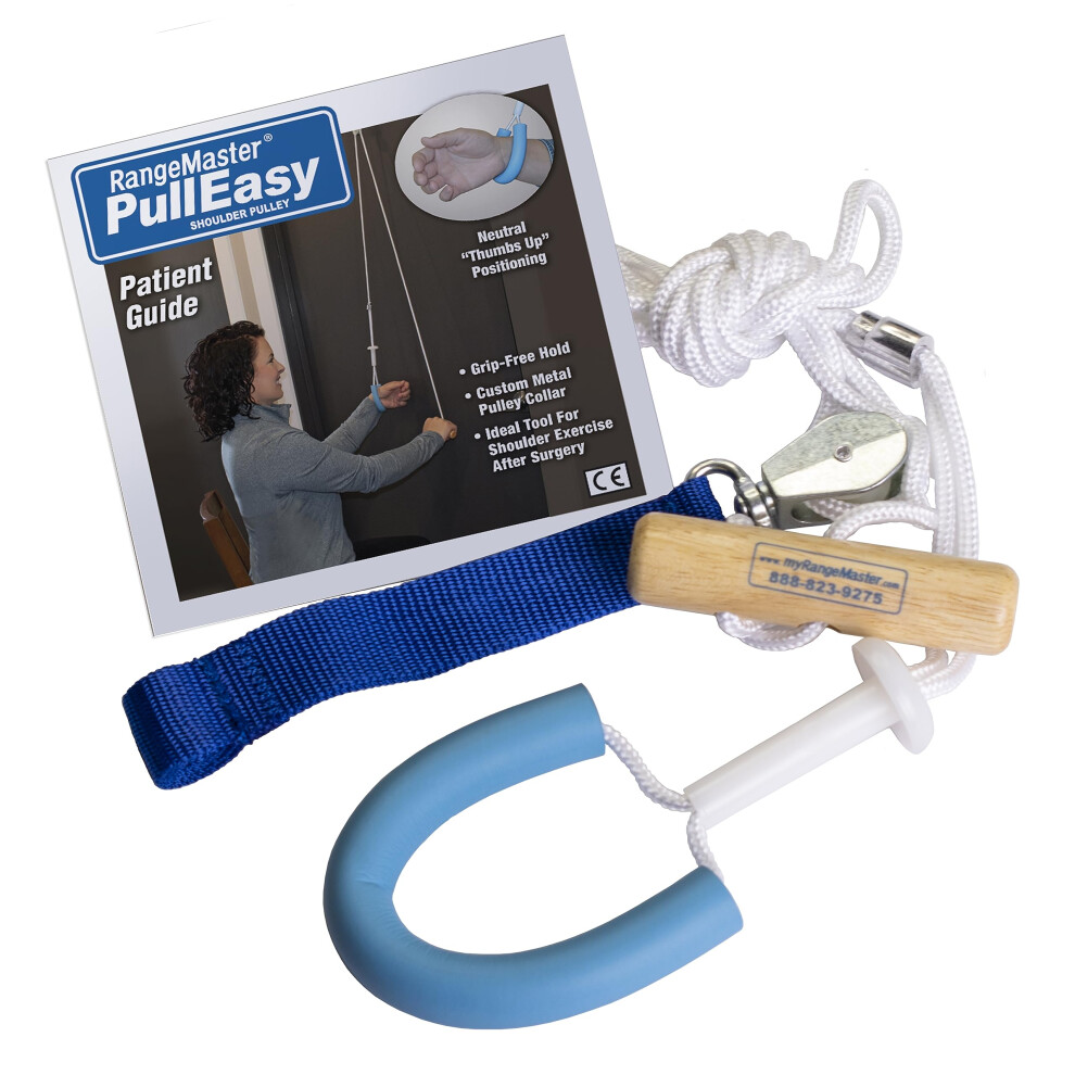 Rangemaster Pulleasy Shoulder Pulley With Patient Guidephysical Therapy Shoulder Pulley Aids With Shoulder Surgery Recovery Grip-Free Hold Web Strap