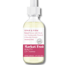 Market Fresh Beauty Retinol Repair & Firm Serum with Niacinamide Glycolic Ferulic Acid | Fragrance-Free | 2 fl oz