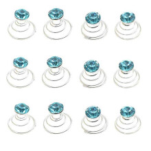 canjoyn 24 Pz Gemme per Sposa Pinze per Capelli Spirali per Matrimoni con Strass