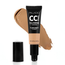 Crème CC Palladio, Couvrance Totale, Sans Huile, Peptides & Vitamine C, Fond de Teint Modulable (Tan 40W)