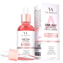ALMOES SERUM 20% Vitamine C Alfa-arbutine Polyglutaminezuur hyaluronzuur Vit E Collageen Porinminimaliserende formule Verhelderend gezichts- en