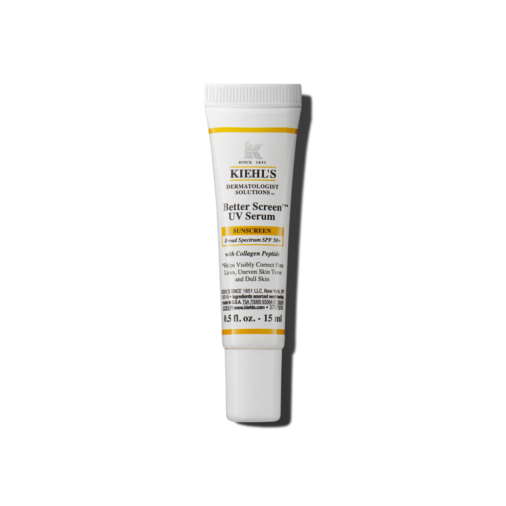 Kiehl's Better Screen Uv Serum Spf 50+ Invisible Facial Sunscreen With Collagen Peptide Uv Filters To Shield Uva & Uvb Helps Correct Visible S