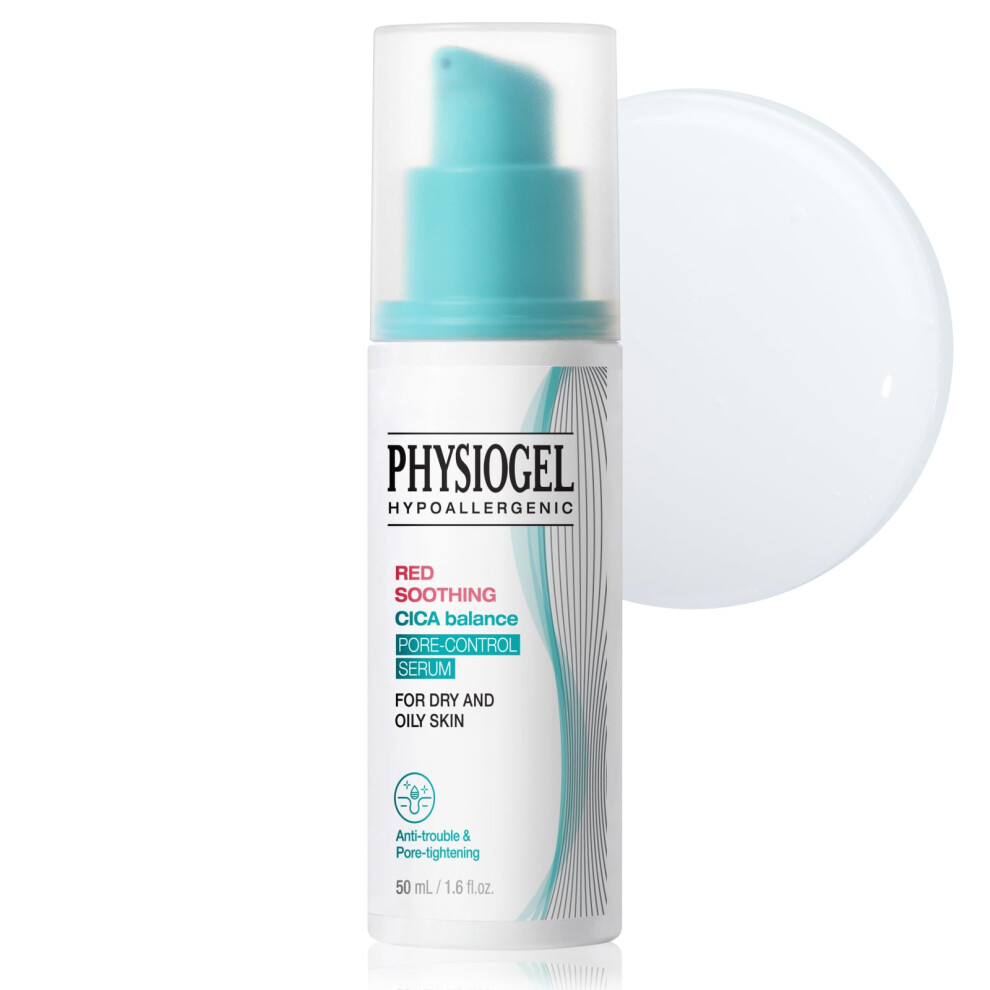 Physiogel Red Soothing Cica Balance Pore-Control Serum Niacinamide Facial Exfoliant For Blackheads Pore Minimizer Serum For Face Korean Skin C