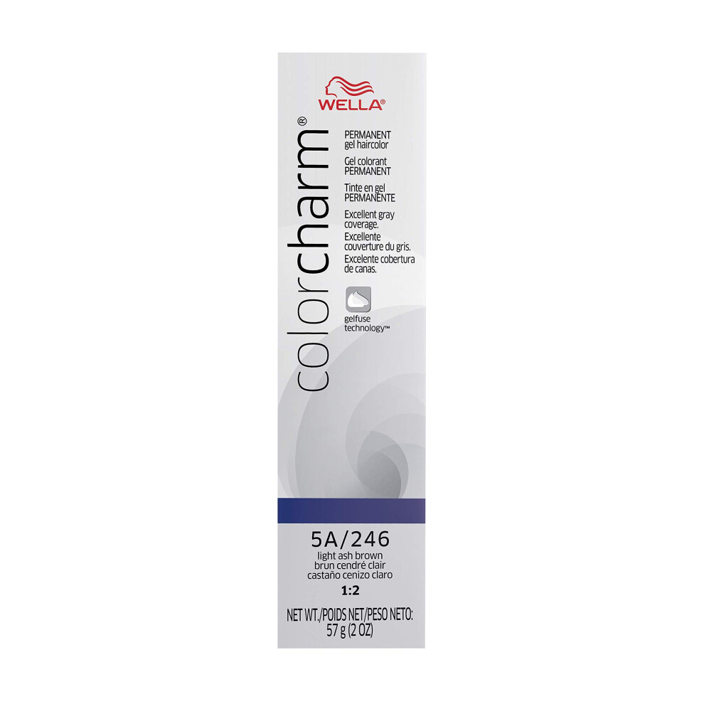 WELLA colorcharm Permanent Gel Haircolor  With Long Lasting Gelfus Technology  For Gray Coverage  5A Light Ash Brown  2 oz-image-OPC-PHXPTKX-NEW